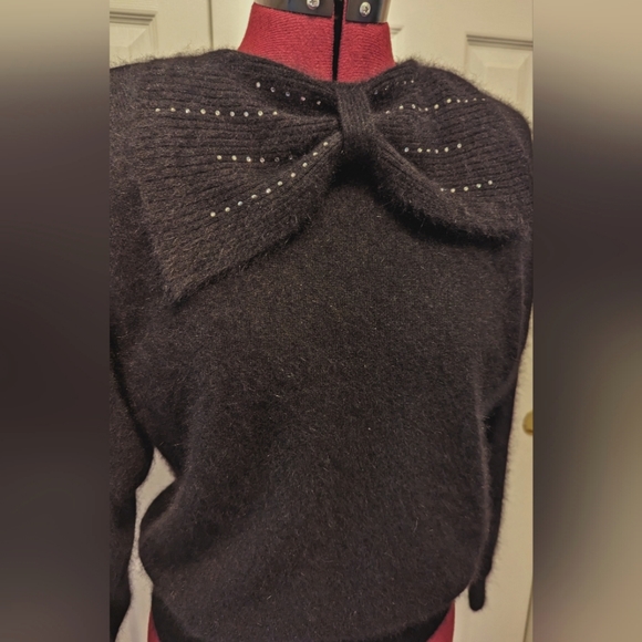 Vintage Black Angora & Wool Sweater - Picture 3 of 5